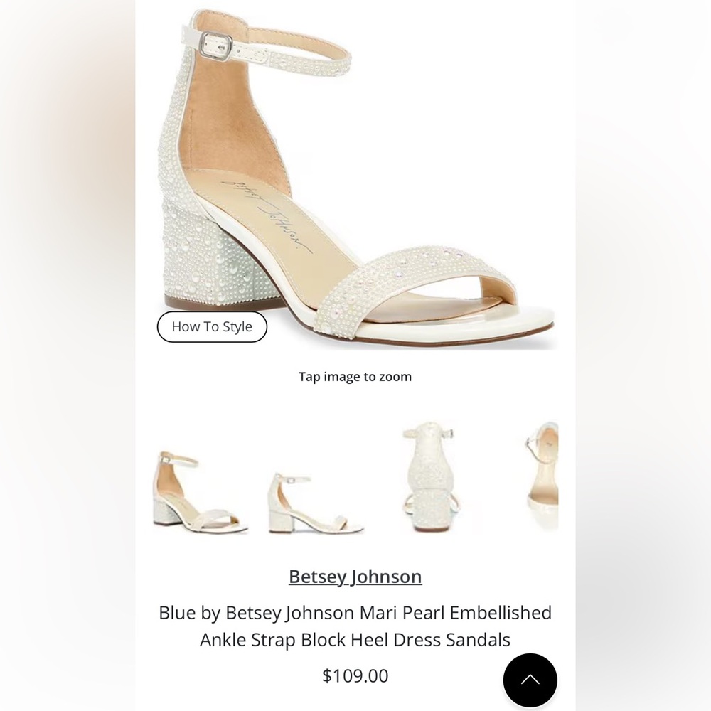 Betsey Johnson Cream Pearl Embellished Heels